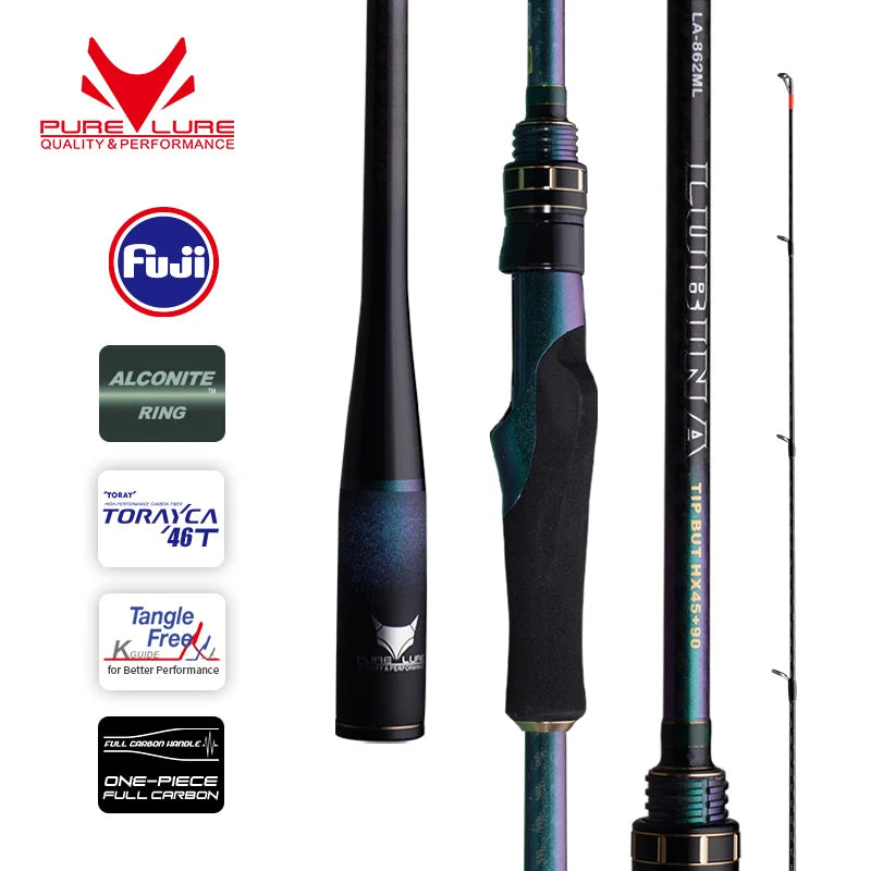 🎣 PURELURE LUBINA Spinning Rod – High Carbon Bass Rod with FUJI Accessories + Spinning Reel