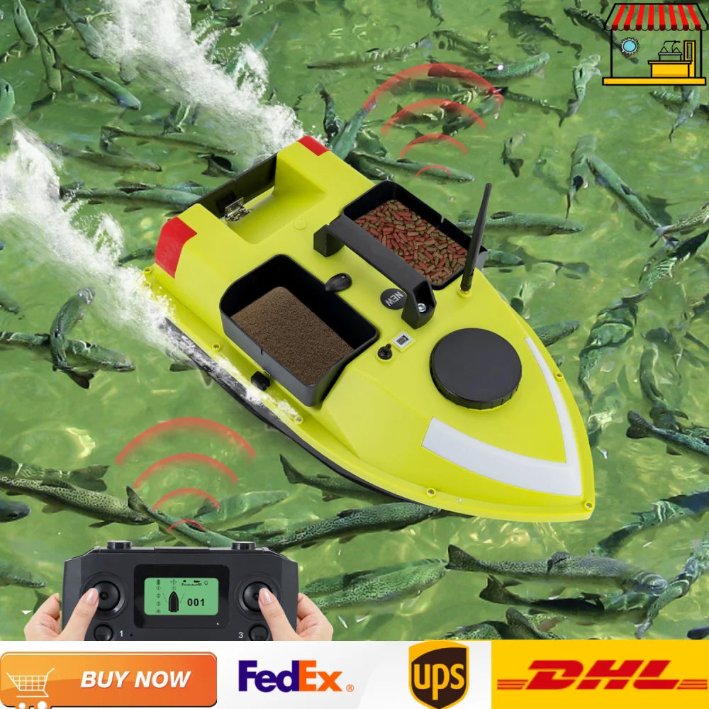🚤 GPS Fishing Bait Boat – 600m Range, 2kg Load & 7-Color LED Lights