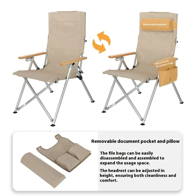 🏕️ Adjustable Reclining Fishing & Camping Chair – Foldable Outdoor Comfort
