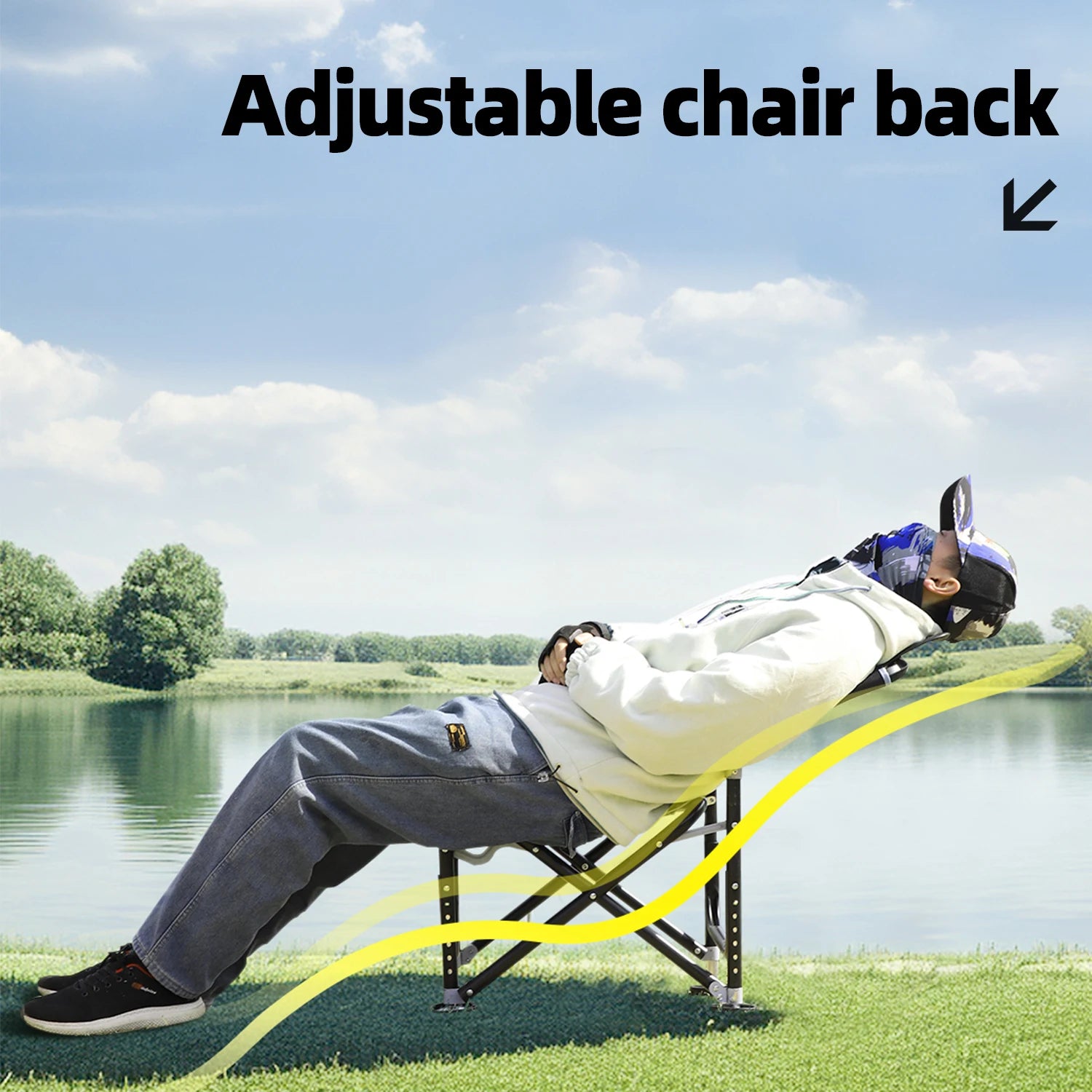 🎣 Portable Adjustable Fishing Chair – 11-Leg Height, Heavy-Duty & Foldable for Any Terrain