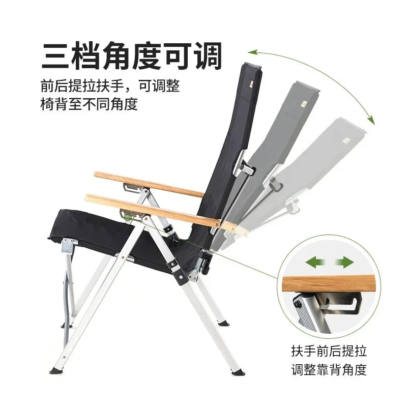 🌟 Naturehike Aluminum Alloy Folding Chair – Adjustable Reclining Outdoor Deck Chair