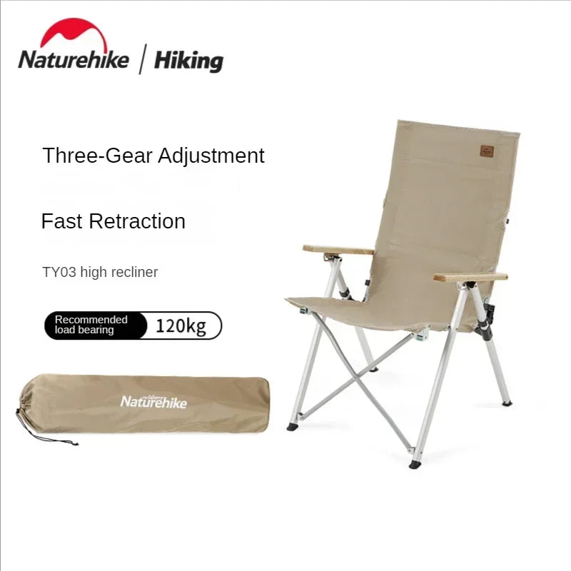 🌟 Naturehike Aluminum Alloy Folding Chair – Adjustable Reclining Outdoor Deck Chair