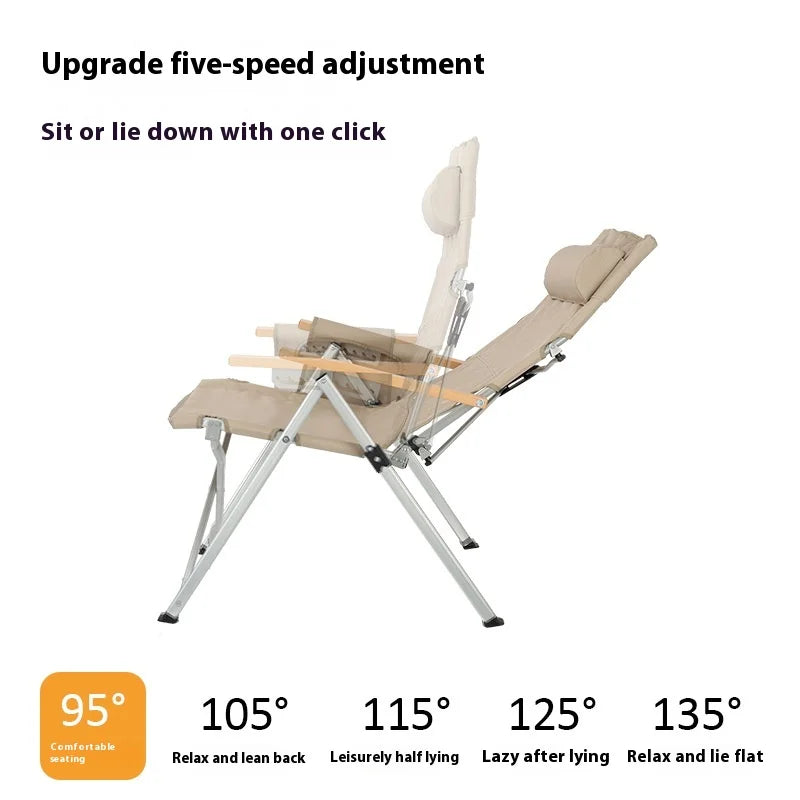 🏕️ Adjustable Reclining Fishing & Camping Chair – Foldable Outdoor Comfort