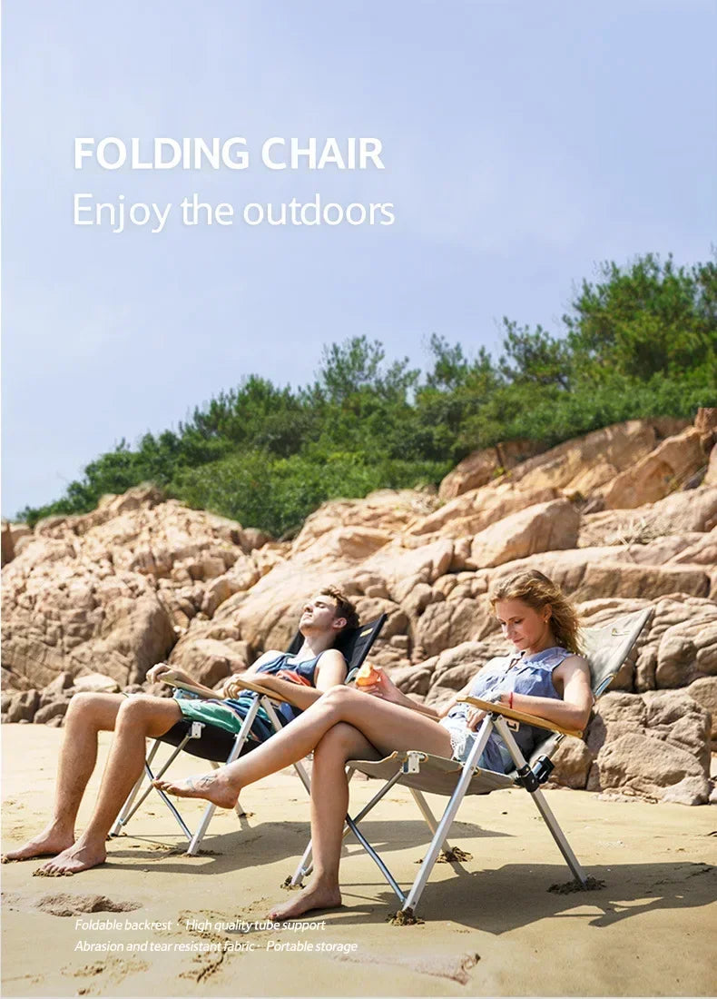 🌟 Naturehike Aluminum Alloy Folding Chair – Adjustable Reclining Outdoor Deck Chair