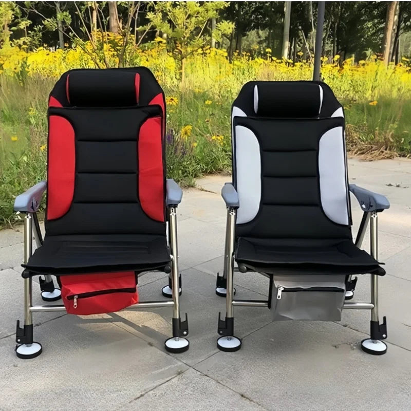 🏕️ Outdoor Collapsible Fishing Chair – Retractable, Foldable & Portable with Accessories